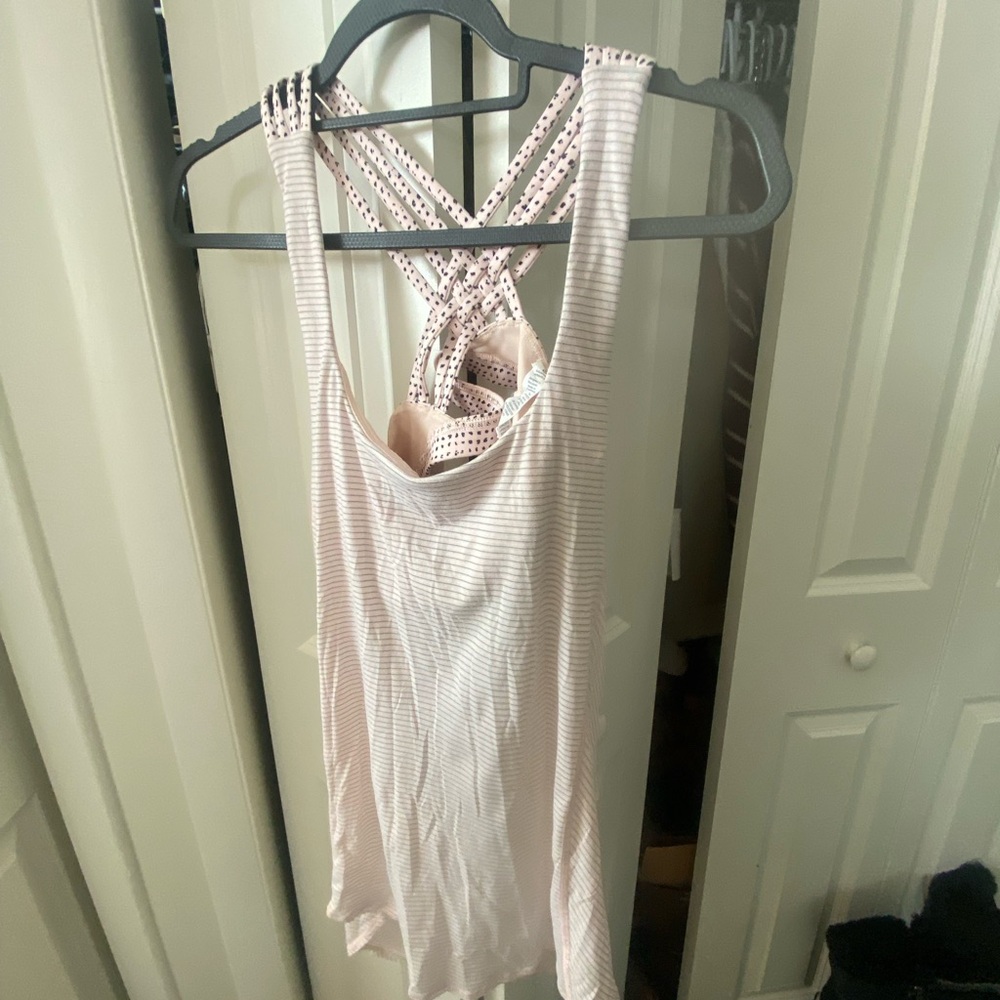 lululemon athletica Pale Pink Dot Strappy Workout Tank